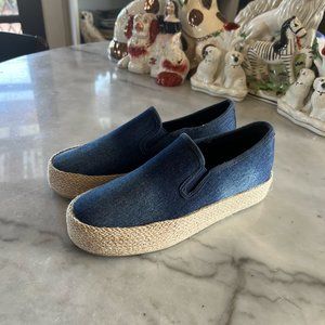 Never Worn - Size 38/8 - French Blue Denim Espadrille Sneakers